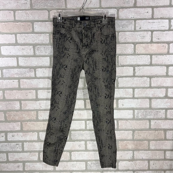 Kut from the Kloth Donna High Rise Ankle Skinny Jeans in Snakeskin Wash Size 4 - Picture 2 of 9